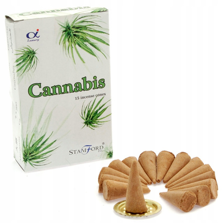 Kadzidełka Stożkowe Cannabis (Konopie) - Stamford - Naturalne - 12 szt.