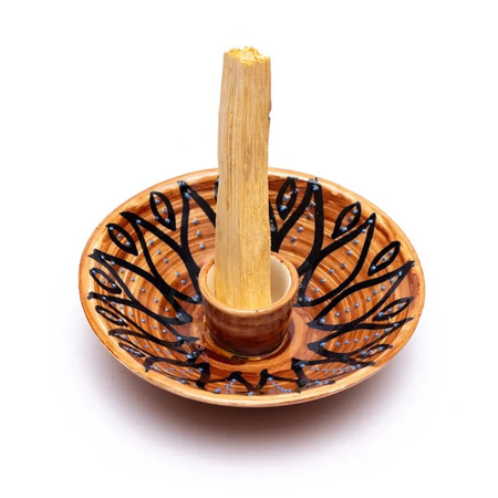 Podstawka pod Palo Santo Brązowa - Ceramiczny Świecznik na Kadzidła - 12,5 cm
