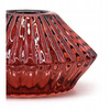 Szklany Świecznik Dwustronny Kwiat - Krwista Czerwień - Na Tealight i Świecę