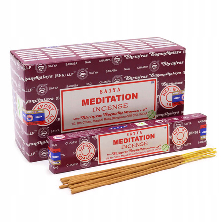 Kadzidełka Satya - Meditation - Medytacja - Naturalne Pyłkowe - Oryginalne - 15g