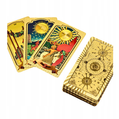 Złote Karty Tarota - Zestaw Kolekcjonerski - Talia Rider Waite - Gold Edition