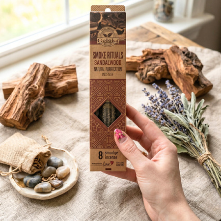 Kadzidełka Patyczkowe Goloka - Drzewo Sandałowe - 8 sztuk - Naturalne - Relaks