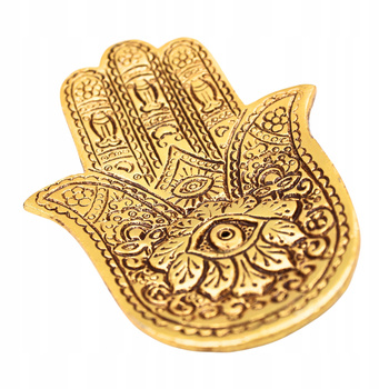 Złota Podstawka pod Kadzidełka Hamsa - Aluminium - Ręka Fatimy - Mała