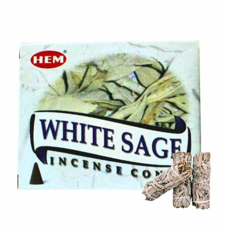 Kadzidełka stożkowe HEM biała szałwia white sage