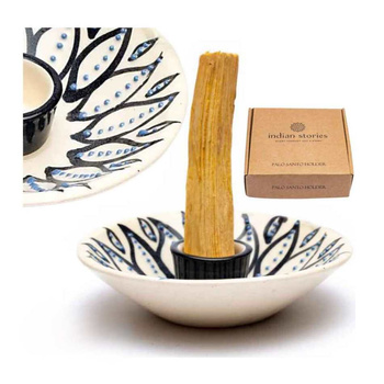 Podstawka pod Palo Santo Biała - Ceramiczny Świecznik Rytualny - 12,5x3,5 cm