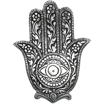 Podstawka pod Kadzidełka Hamsa - Polerowane Aluminium - Ręka Fatimy