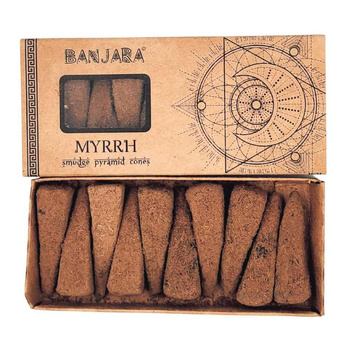 Kadzidełka Piramidki - Mirra - Banjara - Myrrh - Naturalne - 10 szt.