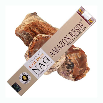 Kadzidełka Patyczkowe Żywica Amazońska 15g – Naturalne – Golden Nag – Vijayshree