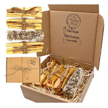 Zestaw do Oczyszczania i Relaksu - Palo Santo 75g & Biała Szałwia z Lawendą - Happy Mind