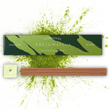 Kadzidła Japońskie Matcha – Zielona Herbata Scentsual – 30 szt. + Podstawka