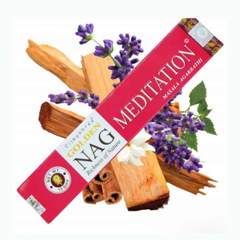 Kadzidełka Patyczkowe Medytacja 15g - Naturalne - Golden Nag - Vijayshree