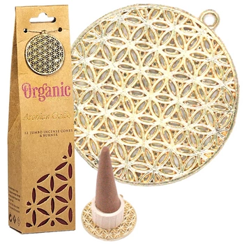Organiczne Kadzidełka Stożkowe Arabian Oudh - Song of India - 12 szt. + Podstawka