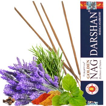 Kadzidełka Patyczkowe Darshan 15g - Naturalne - Golden Nag - Vijayshree