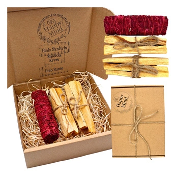 Zestaw do Oczyszczania i Energii - Palo Santo 50g & Biała Szałwia Smocza Krew - Happy Mind