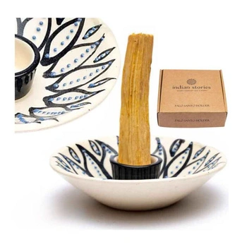 Podstawka pod Palo Santo Biała - Ceramiczny Świecznik Rytualny - 12,5x3,5 cm