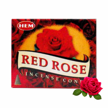 Kadzidełka stożkowe HEM czer. róża red rose 10 szt