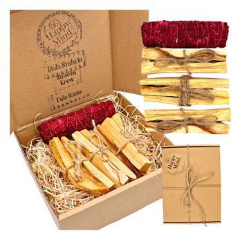Zestaw do Oczyszczania i Energii - Palo Santo 75g & Biała Szałwia Smocza Krew - Happy Mind