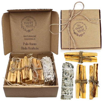 Zestaw do Oczyszczania i Energii - Palo Santo 75g & Biała Szałwia - Happy Mind