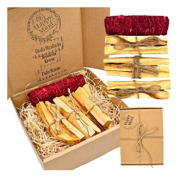 Zestaw do Oczyszczania i Energii - Palo Santo 75g & Biała Szałwia Smocza Krew - Happy Mind