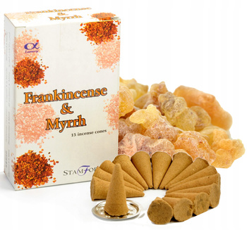 Organiczne Kadzidełka Stożkowe Olibanum - Song of India - 12 szt. + Podstawka