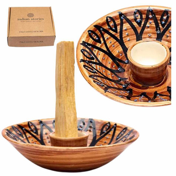 Podstawka pod Palo Santo Brązowa - Ceramiczny Świecznik na Kadzidła - 12,5 cm