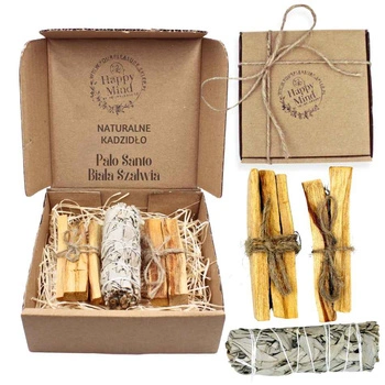 Zestaw do Oczyszczania i Energii - Palo Santo 50g & Biała Szałwia - Happy Mind